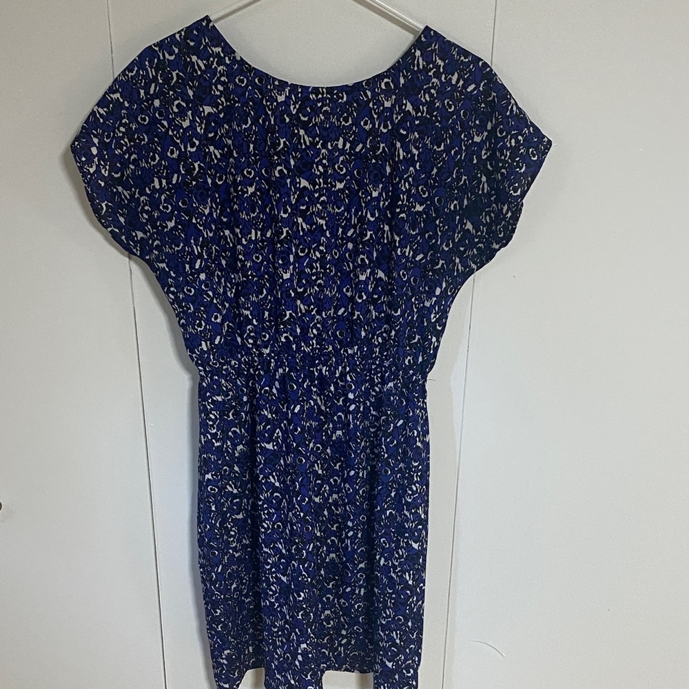 Blue and White Abstract Dress